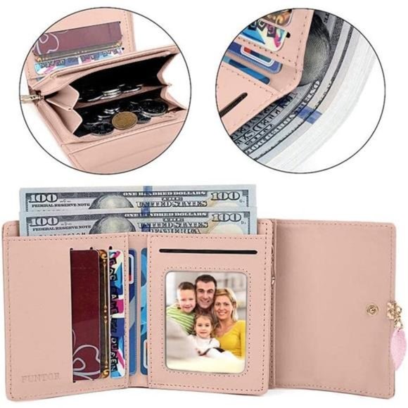 RFID Wallets for Women 1-Green - Picture 4 of 6